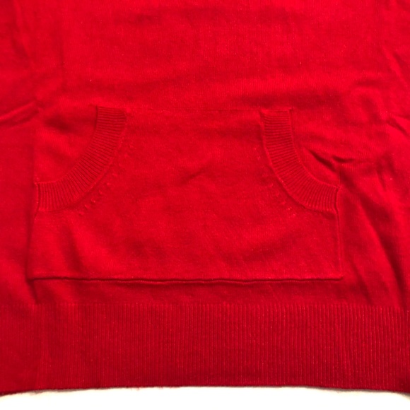 Red fine knit hoodie sweater - Picture 2 of 3